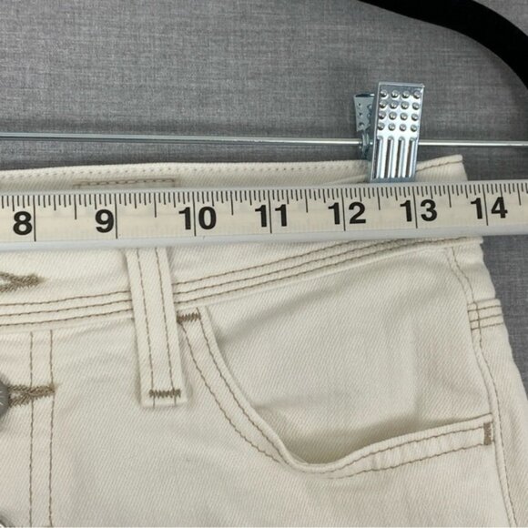 AG Adriano Goldshmied Jeans Isabelle Button Up White High Rise Crop Sz 25R - Picture 9 of 12